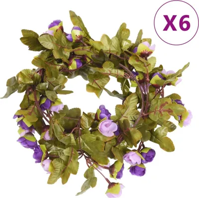 Produktbild von Blumengirlanden Blumen 6 Stk. Helllila 215 cm