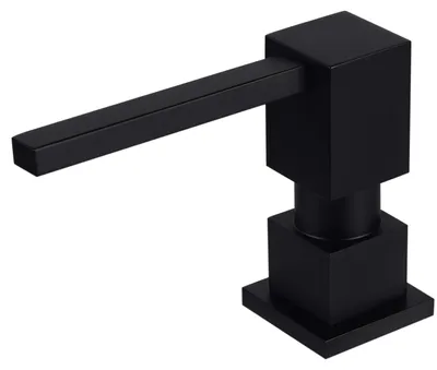 Image de Distributeurs de savon noirs mats en laiton, avec pompe rechargeable