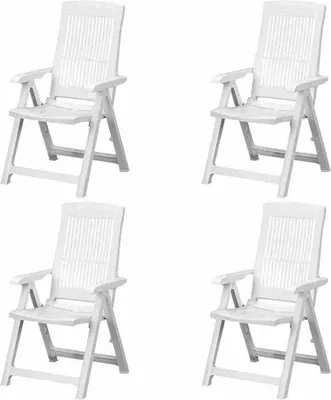 Produktbild von PROGARDEN Tampa SET 4x Klappsessel weiß Kunststoff M73535