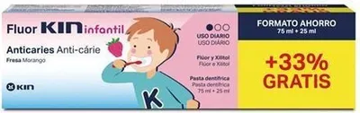 Zdjęcie produktu dla Kin Fluorkin pasta do zębów dla dzieci #truskawka 75 + 25 ml