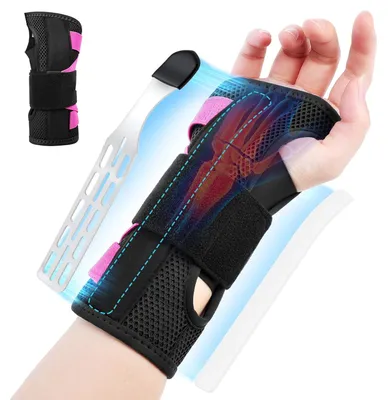 Produktbild von Handgelenkbandage S/M, Metallschiene, verstellbare Handgelenkstütze, für Handgelenk