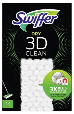 Image de Swiffer DRY 3D CLEAN lingettes pour sol 14 pces