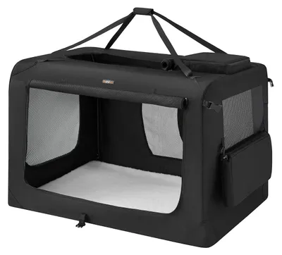 Immagine prodotto di Trasportino per cani XXXL, colore nero – struttura in metallo – tessuto Oxford – dimensioni 122 x 79 x 79 cm – pieghevole