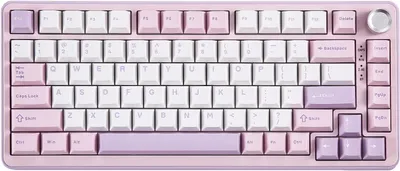 Produktbild von Kabellose mechanische Tastatur, 75 % Gaming-Tastaturdichtung, Hot-Swap-Tastatur mit Knopf, vorgeschmierte Schalter RGB, Bluetooth/Typ-C/2,4 G