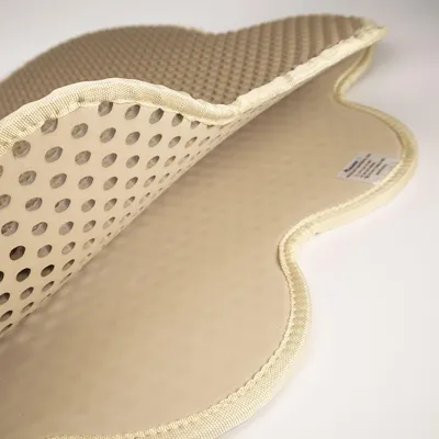 Imagen del producto de Alfombrilla para arenero, color beige, 65 x 40 cm, de doble capa, impermeable, antideslizante, para areneros de gatos