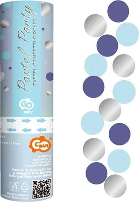 Zdjęcie produktu dla Armatka konfetti jasnoniebieska niebieska srebrna
