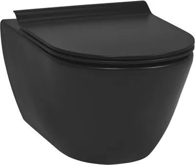 Produktbild von Ben Segno Wand-WC mit WC-Sitz Nanobeschichtung Tornado-Spülung Matt Schwarz -