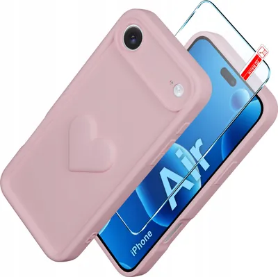 Produktbild von iPhone Air CASE Silikonhülle MATT Herz + Schutzglas 9H