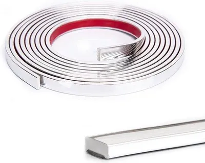 Productafbeelding van Vinyl-wandbekleding voor keukens - Flexibel - RVS - Randstrips - Spiegellijsten