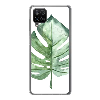 Produktbild von MuchoWow® Handyhülle Schutzhülle Hülle für Samsung Galaxy A12 Aquarell - Monstera - Blatt Silikon Softcase Handy Hülle - Bild