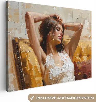 Zdjęcie produktu dla MuchoWow® - Obraz na płótnie - Kobieta - Sztuka - Abstrakcja - Nowoczesny, fototapeta, dekoracja ścienna obrazy salon, 80x60cm