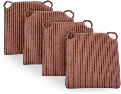 Produktbild von sunnypillow 4er Set Cord Stuhlkissen mit Klettverschluss - Altrosa