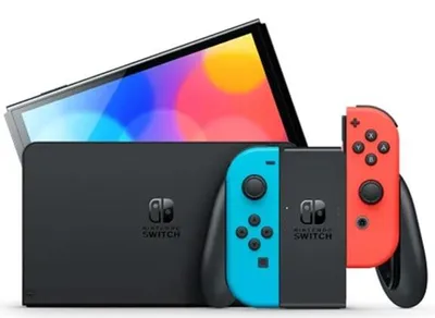 Zdjęcie produktu dla Nintendo Switch (model OLED) neonowy czerwony/neonowy niebieski