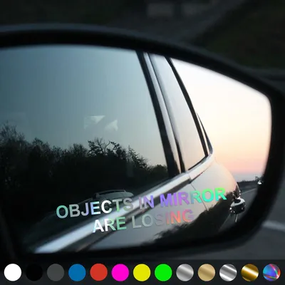Produktbild von PantherPixel Objects In Mirror Aufkleber Rückspiegel Are Losing Sticker Auto Geschenkidee Farbe Oilslick-Hologramm