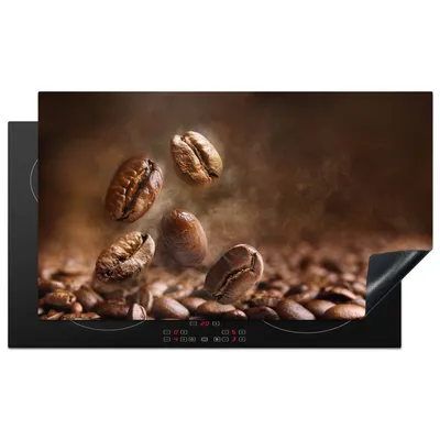 Produktbild von KitchenYeah© Herdabdeckplatte Kaffeebohnen - Kaffee - Braun , 91x52cm, Küche Deko, Glaskeramikkochfeld Herdabdeckung, Abdeckplatte fùr Kochfeld