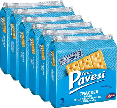 Produktbild von 6x Gran Pavesi non salati Crackers ungesalzen 560g kekse gebäck