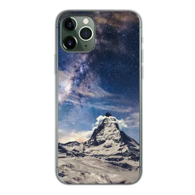 Produktbild von MuchoWow® Handyhülle Schutzhülle Hülle für iPhone 11 Pro Berge - Sterne - Universum - Jungen - Mädchen - Kinder Silikon Softcase Handy Hülle - Handy
