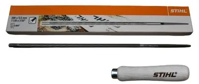 Produktbild von STIHL Rundfeile 56057715506 6 Stück für Sägeketten 200x5,5 mm für .404' mit 1 Holz Feilenhalter