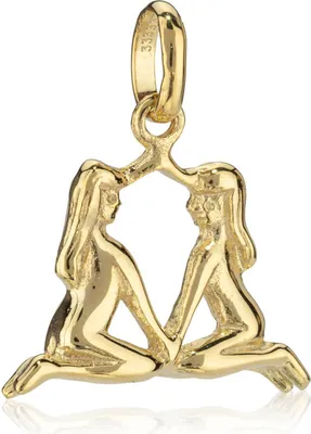 Produktbild von Kettenanhänger kleines Sternzeichen Zwilling 333 Gelb Gold 13x14mm Horoskop