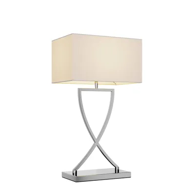 Produktbild von Lucande Tischleuchte Evaine, chrom/weiß, Metall, 66 cm, E27