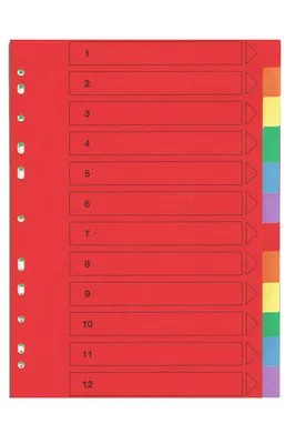 Produktbild von United Office Kartonregister 1x12 76076 Bunt