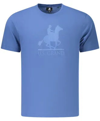Produktbild von Herren Kurzarm T-Shirt Blau – Modischer Rundhals mit Logo-Druck