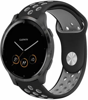 Produktbild von Strap-it Garmin Vivoactive 4s Sportarmband - 40 mm - Schwarz / Grau