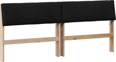 Produktbild von vidaXL Gepolstertes Kopfteil Schwarz 200 cm Massives Kiefernholz