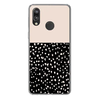 Produktbild von MuchoWow® Handyhülle Schutzhülle Hülle für Huawei P20 Lite (2020) Polka dots - Beige - Schwarz Silikon Softcase Handy Hülle - Kartenhalter