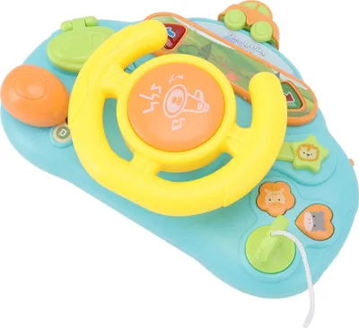 Produktbild von Simulation Lenkrad Spielzeug freie Rotation Musik Sound pädagogisches Fahren grün