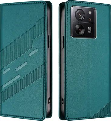 Produktbild von Hülle für Xiaomi 13T / 13T Pro/Redmi K50 Ultra, Kunstleder Brieftaschen Handyhülle mit Kartenfach und Standfunktion Grün