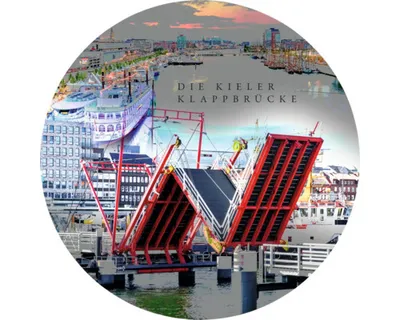 Produktbild von Glasbild Kiel Klappbrücke Ø 50 cm