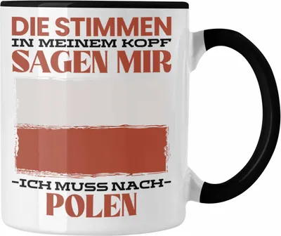 Produktbild von Trendation - Polen Tasse Urlaub Heimat Geschenk Spruch Pole Geschenkidee (Schwarz)