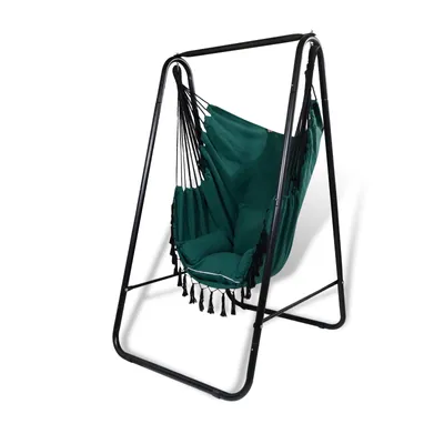 Produktbild von Hängesessel mit Gestell und Kissen 100 kg Indoor Outdoor Hängestuhl