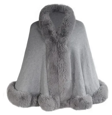 Produktbild von Winterschal Damen Kunstfell Grau Einheitsgröße
