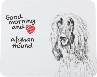 Produktbild von Afghanischer Windhund, Afghane - Mauspad mit Druck, personalisiertes Mauspad mit Hund, einzigartiges Gadget für Büroangestellte von Art-Dog.
