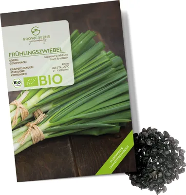 Produktbild von Frühlingszwiebel Samen (Japanische Ishikura, 75 Korn) - Frühlingszwiebeln Saatgut aus biologischem Anbau ideal für die Anzucht im Garten, Balkon oder Terrasse