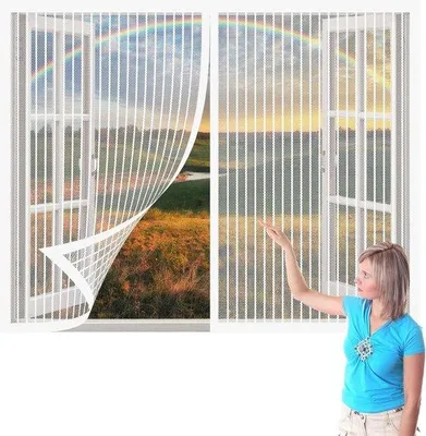 Produktbild von Insektenschutzschirm - Fliegenschutz - 251x100 cm - Weiß - Befestigungsfrei