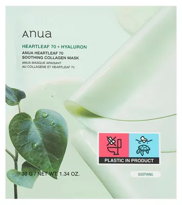 Zdjęcie produktu dla Anua Heartleaf 70 + Hyaluron kojąco-odświeżająca maseczka Soothing Collagen Mask 4 x 38 g