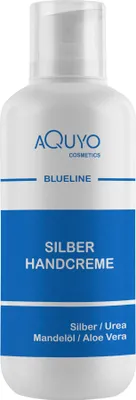 Blueline Silber Handcreme für sehr trockene, raue, rissige und entzündete Hände und Finger (500ml Spender) | Silbercreme zur Hautpflege bei Juckreiz oder Neurodermitis, Creme mit Microsilber, Aloe Vera & Urea | antibakterielle & anntimikrobielle Handpflege