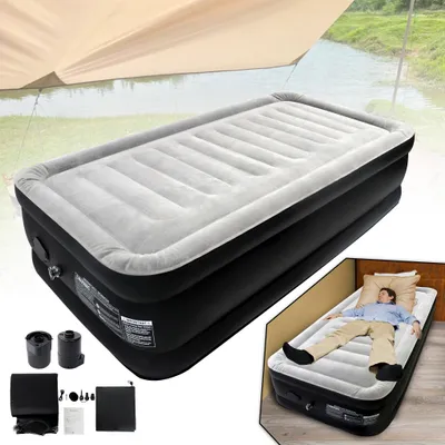 Produktbild von UISEBRT Luftmatratze Matratze Luftbett  1 Person, 200 x 98 x 46 cm Selbstaufblasend Aufblasbare Matratze eingebauter Elektrischer Luftpumpe & Tasche  Gästebett Camping