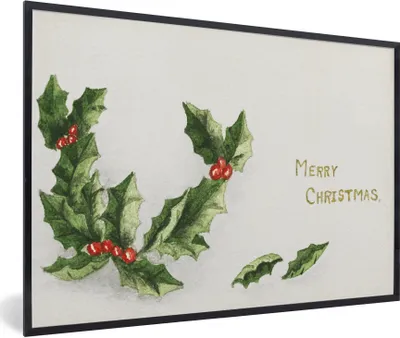 Produktbild von MuchoWow® Gerahmtes Poster Weihnachten - Stechpalme - Weihnachtsschmuck 90x60 cm - Poster mit Schwarzem Bilderrahmen Wandposter Rahmen Foto Bilder - Fotorahmen - Foto-Plakat