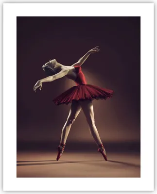 Produktbild von Poster - Poster ohne Rahmen - Ballerina Rot Kleid - 40x50 cm - Wand Bild - Wanddeko - Wandbilder - Kunstposter - Wandposter - Bilder - Kunstdruck - Wanddekoration - Wandbild - P2XPA40x50-4336