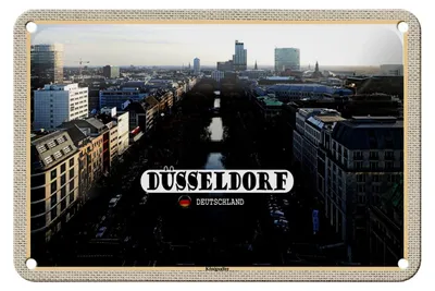 Produktbild von Blechschild Städte Düsseldorf Kunstpalast Brunnen 18x12cm Dekoration