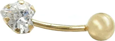 Produktbild von Piercing aus echtem 585 Gold Gelbgold Herz aus Zirkonia Goldpiercing Damen