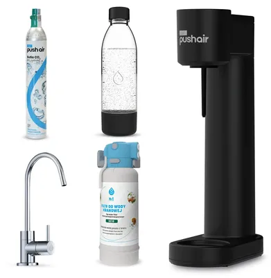 Zdjęcie produktu dla PushAir saturator nabój butelka + Flow Comfort DC10 bateria Alto chrom