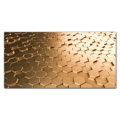 Produktbild von Coloray Bild aus Glas 140x70 wanddekoration wohnzimmer glasblock mit bild gehärtetes Glas Dekoration Küche - Hexagon