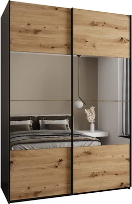 Produktbild von MEBLE KRYSPOL LUX 4 Schrank - 245,5x180x64cm - Schwarz, Artisan, Schwarz