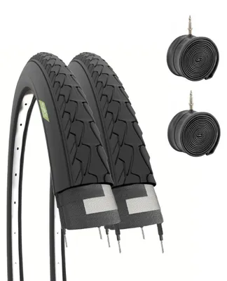 Produktbild von Ecovelò 2 Gravel-Reifen 700x35 + Schläuche Faltreifen Erwachsenenfahrrad Trekkingrad Cyclocross Offroad