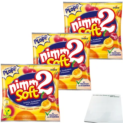 Produktbild von Storck Nimm 2 Soft soft Kau-Bonbon 3er Pack (3x116g Beutel) + usy Block